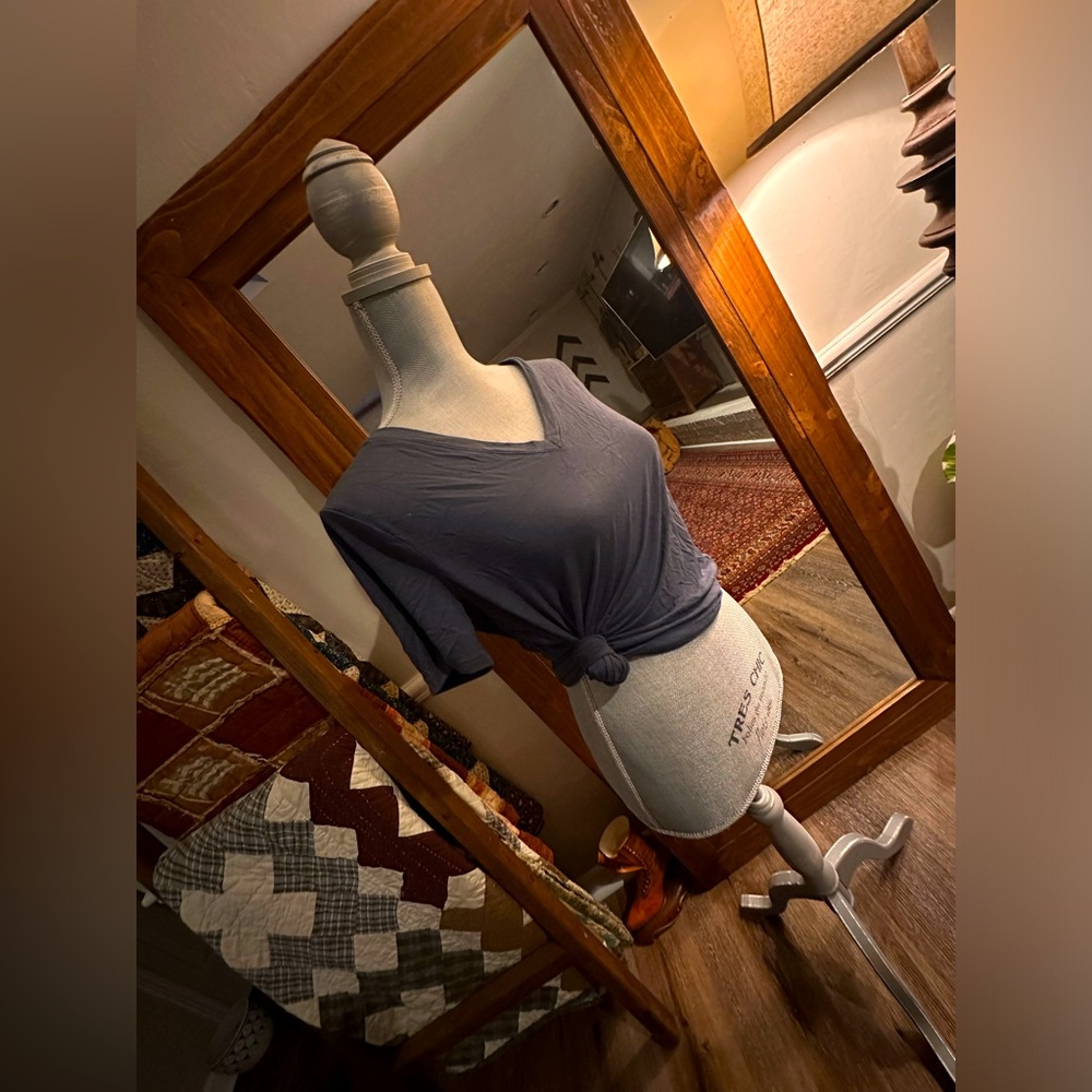 Blue VNeck Soft Tee